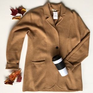 J.Crew NWT Camel Sweater Blazer (size L)
